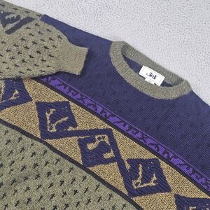 Vintage Jed Sweater Mens Medium Multicolor Geometric Knit Crewneck 90s